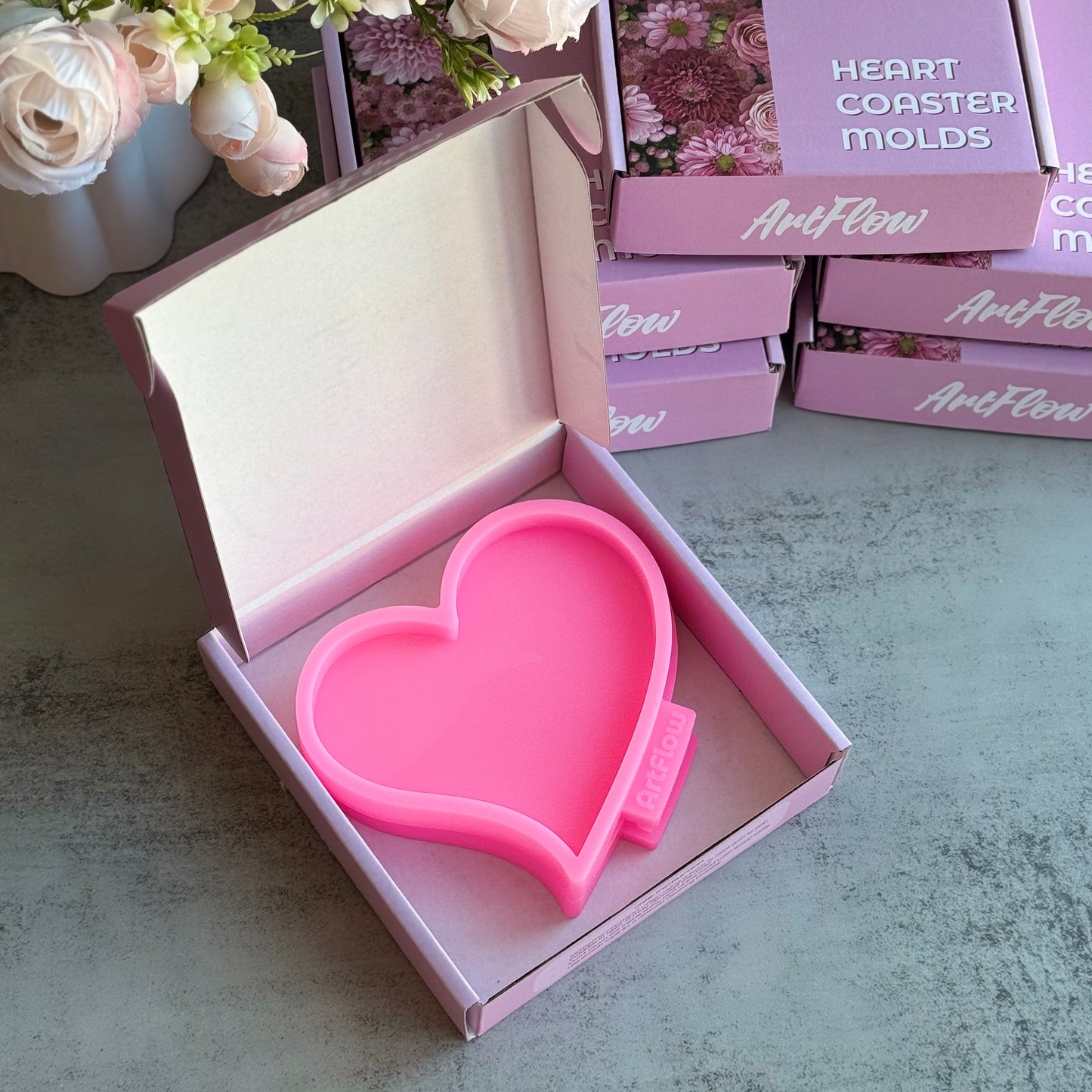 Heart Coaster Silicone Mold For Resin