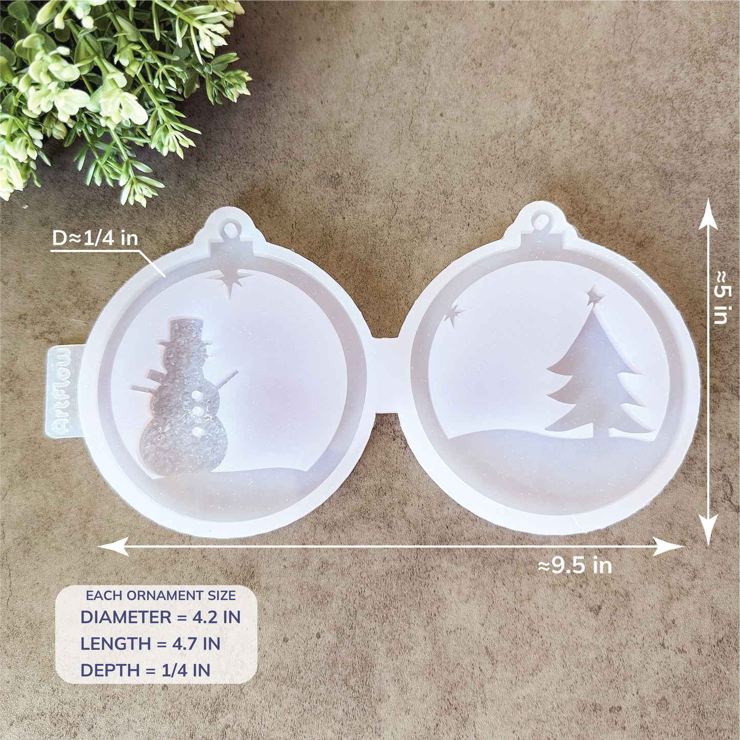Christmas Silicone Ornament Mold For Resin