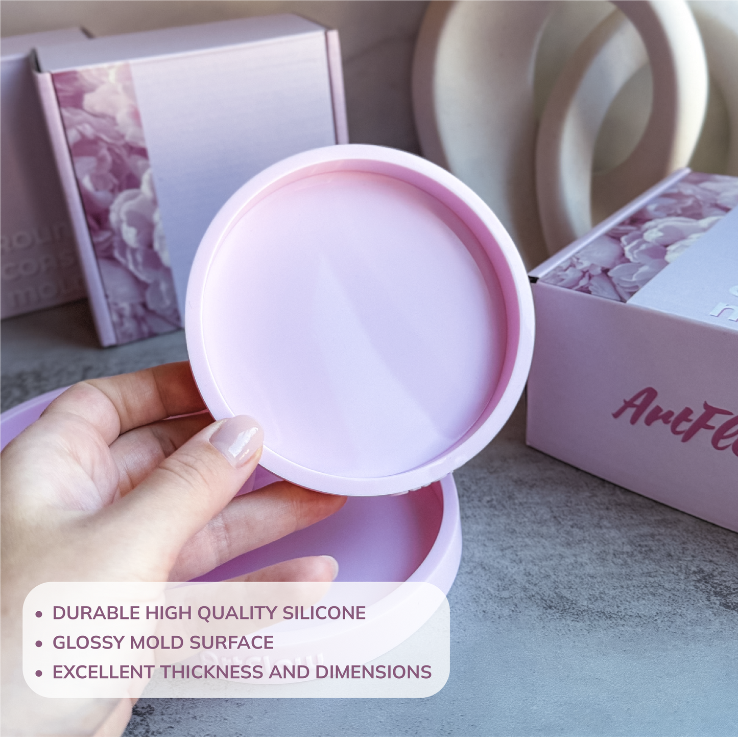 Round Coaster Silicone Mold For Resin