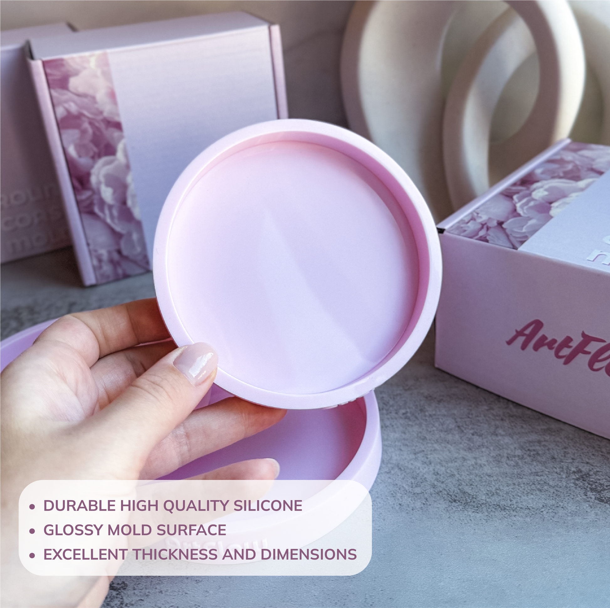 Round Coaster Silicone Mold For Resin