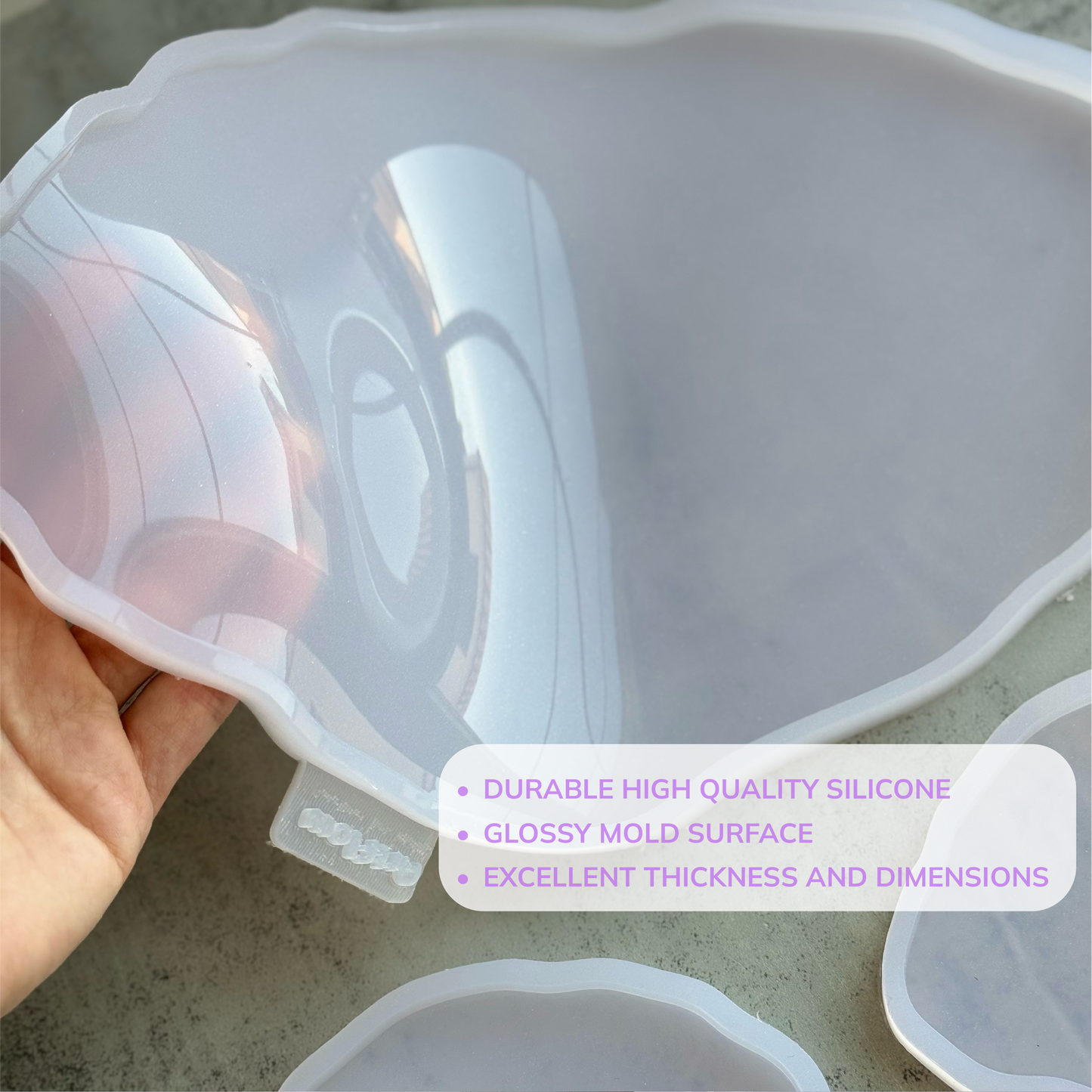 Geode Oval Tray and Coster Silicone Mold For Resin