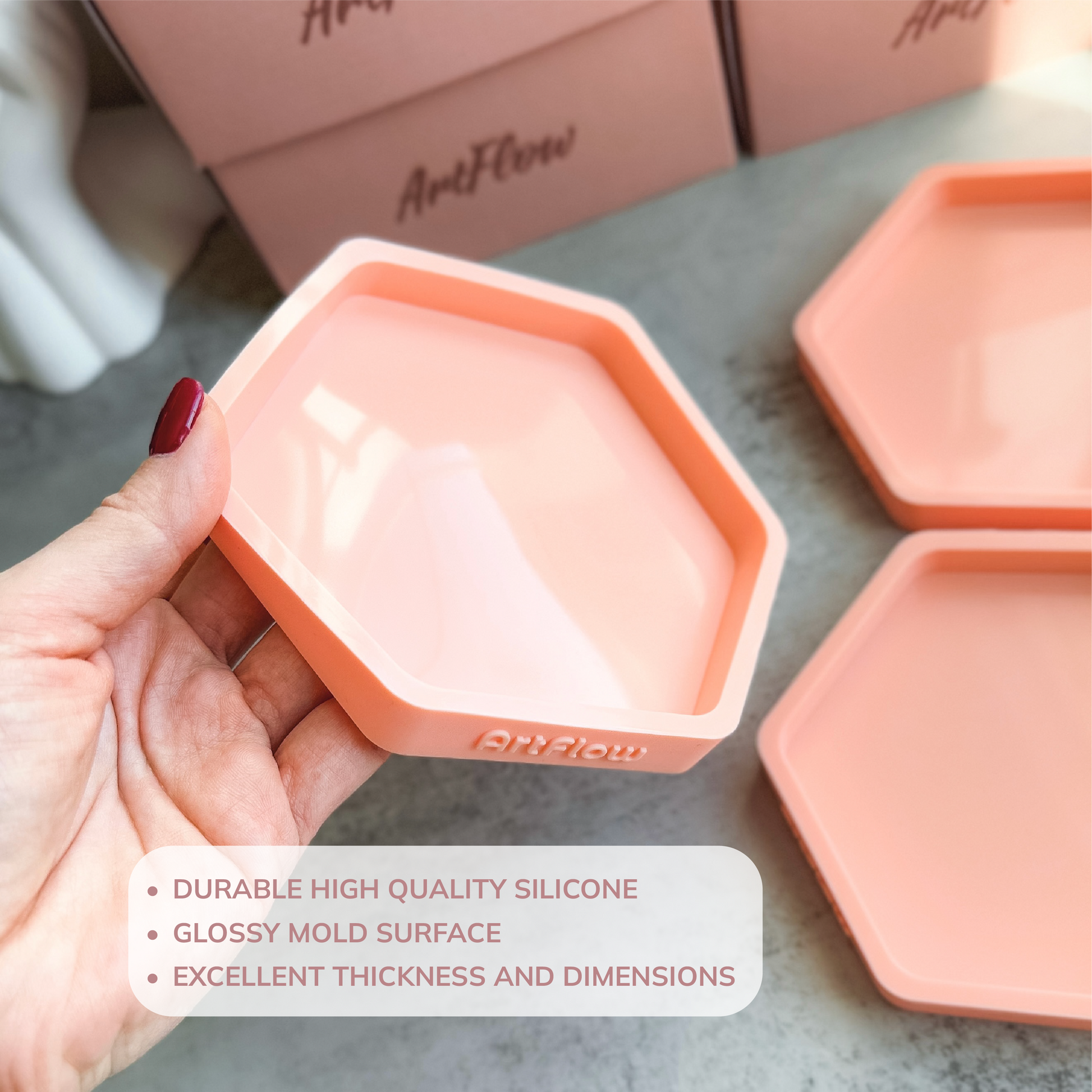 Hexagon Coaster Mold For Resin