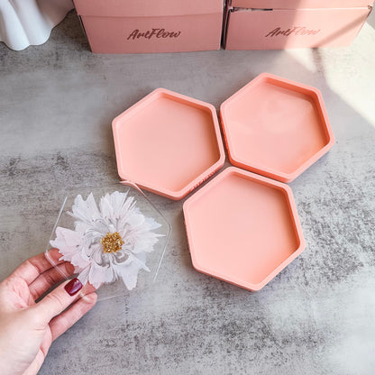 Hexagon Coaster Silicone Mold For Resin