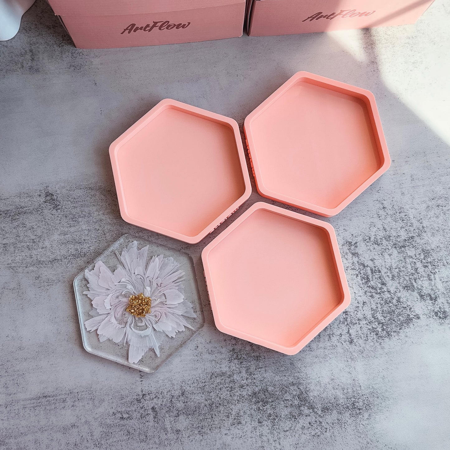 Hexagon Coaster Silicone Mold For Resin