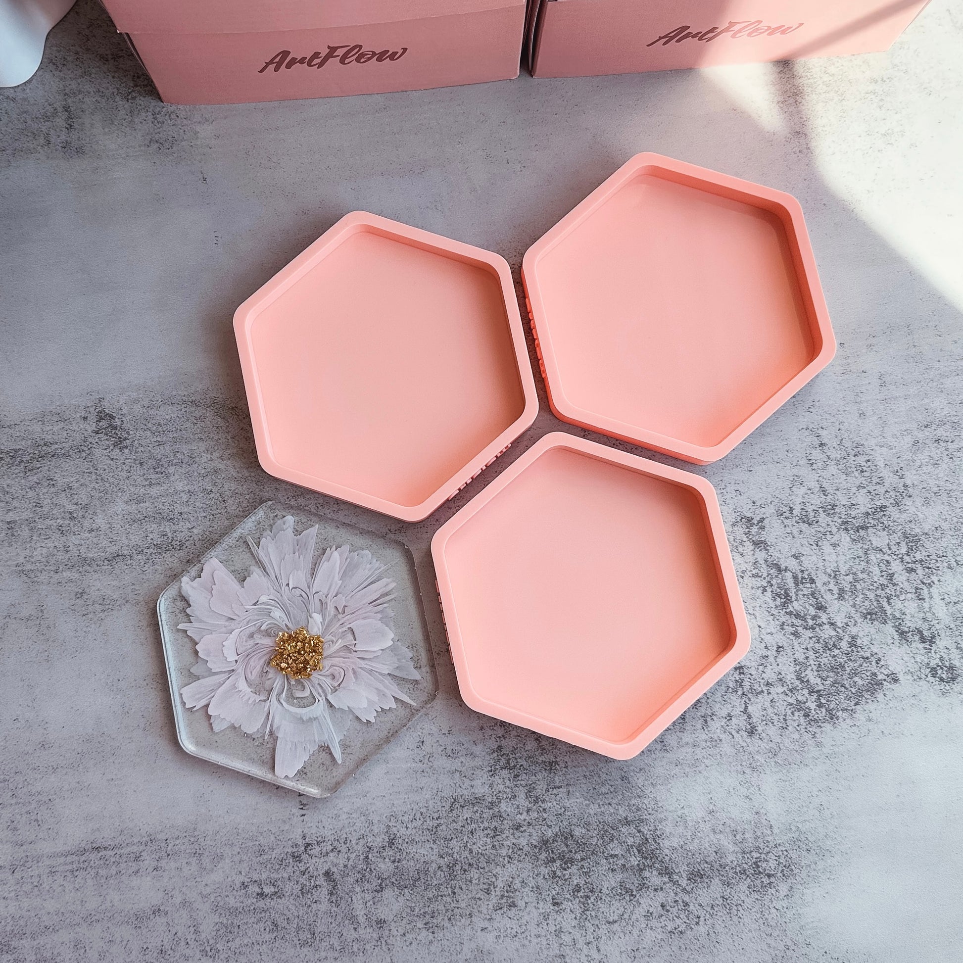 Hexagon Coaster Silicone Mold For Resin