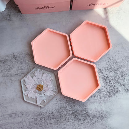 Hexagon Coaster Silicone Mold For Resin