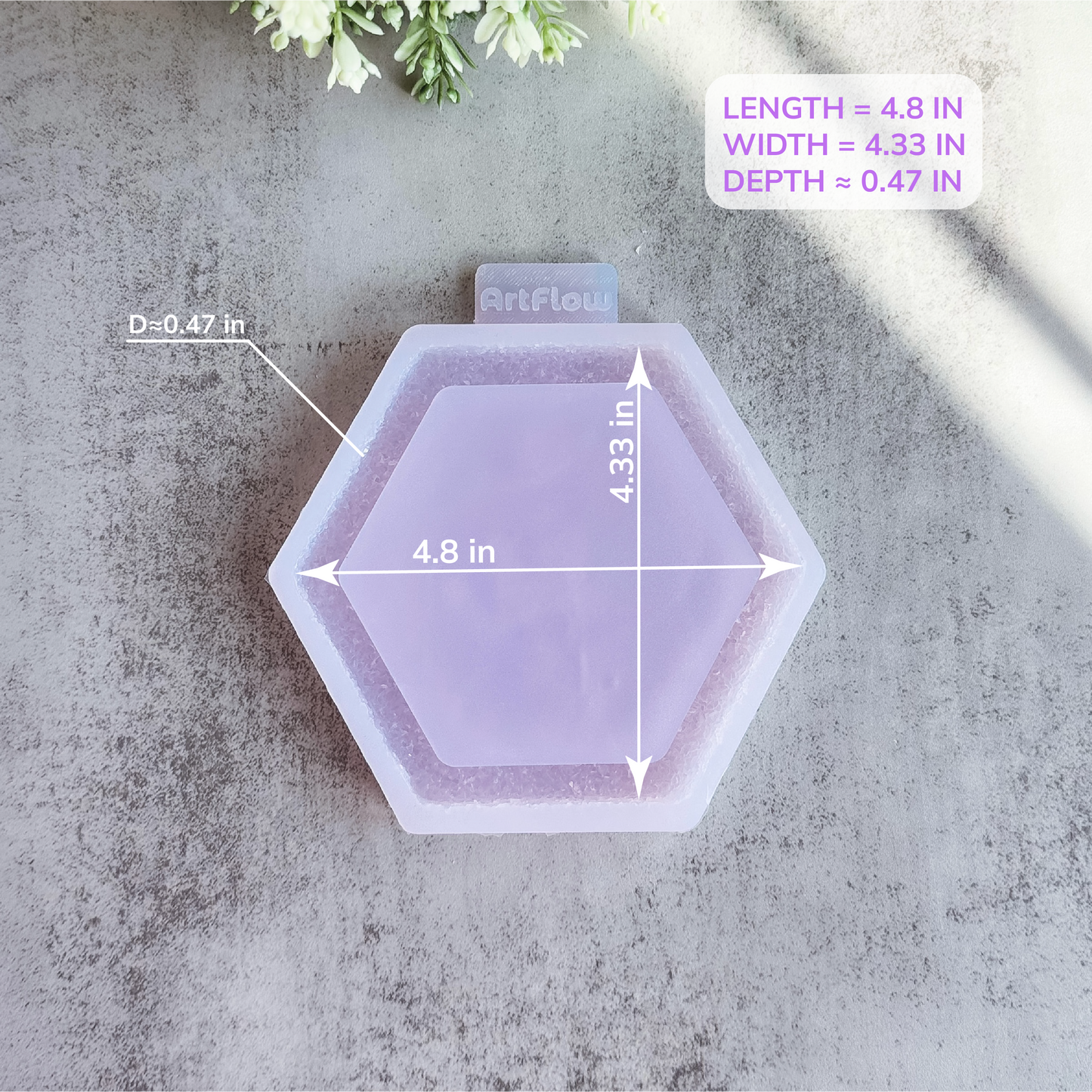 Crystal Edge Hexagon Dish Silicone Mold