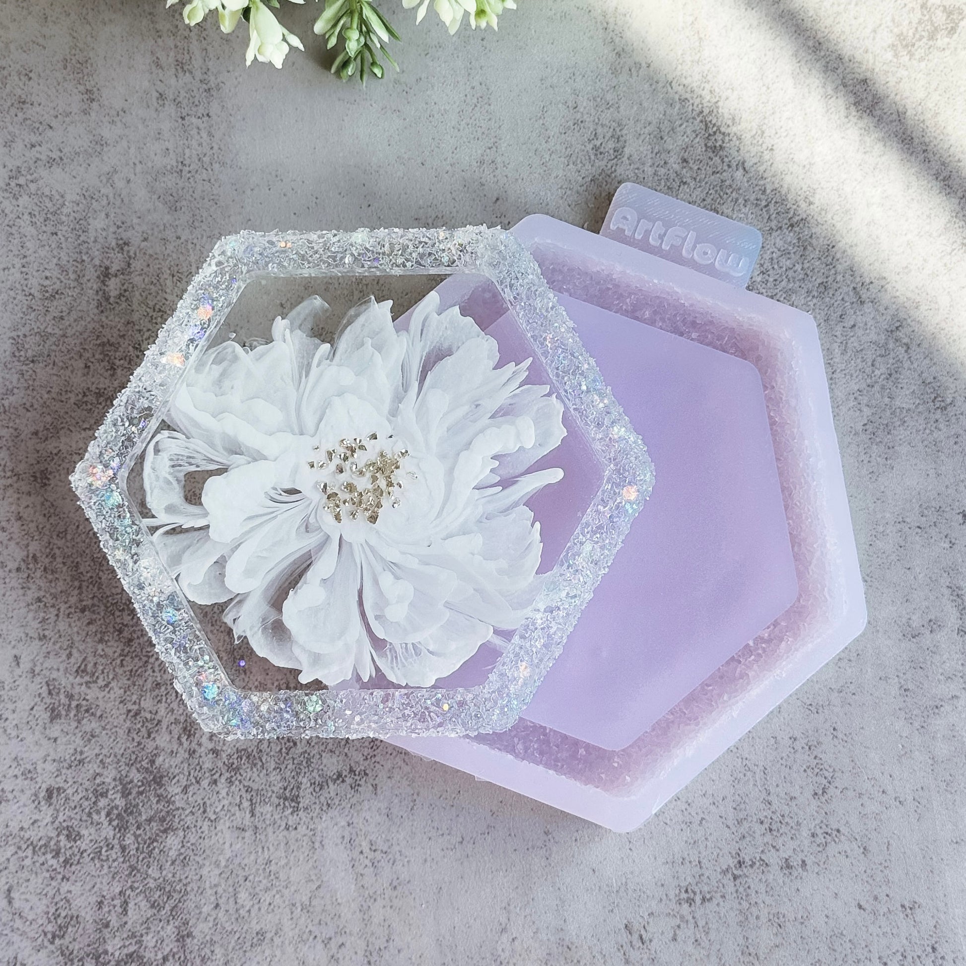 Crystal Edge Hexagon Dish Silicone Mold