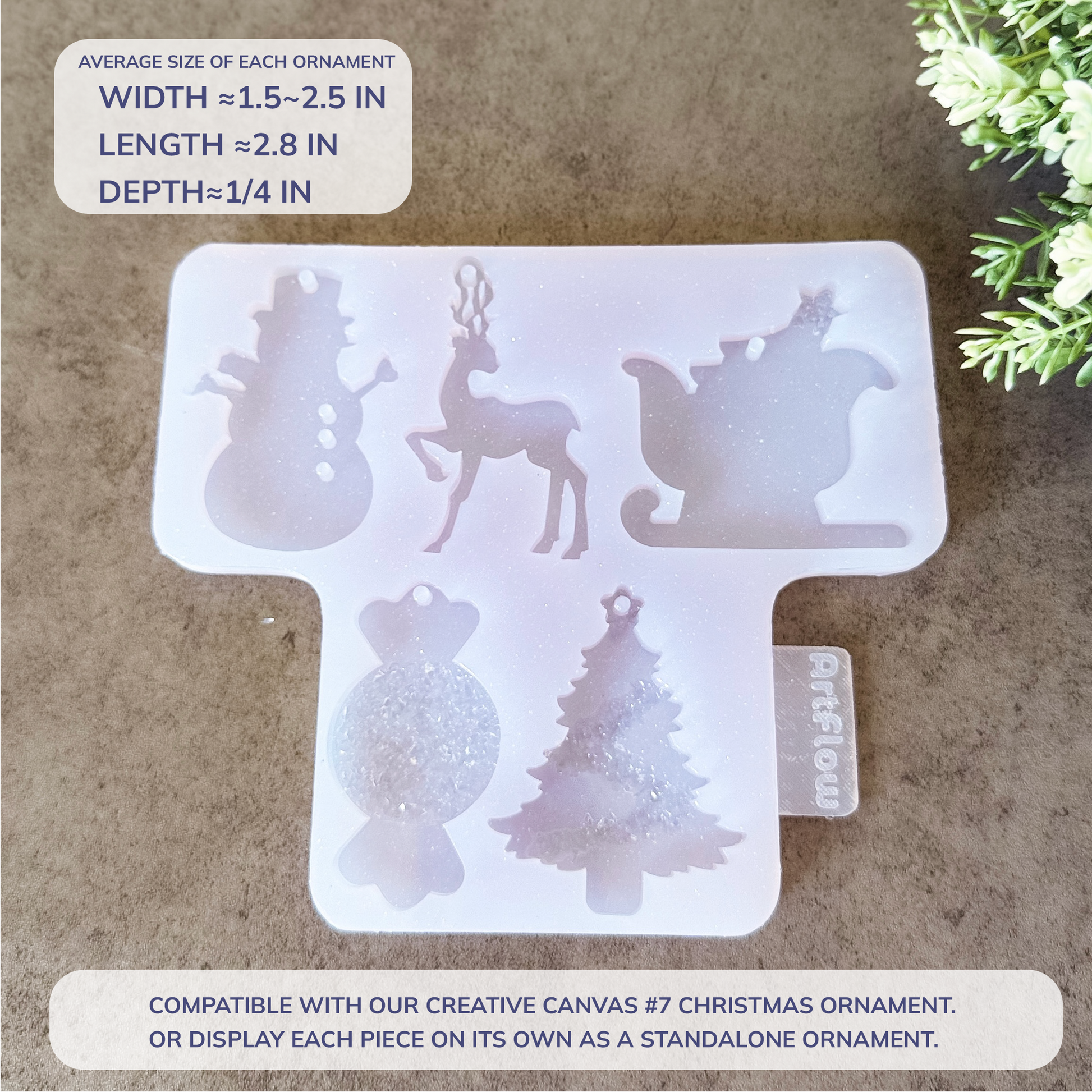 Christmas Silicone Ornament Mold For Resin