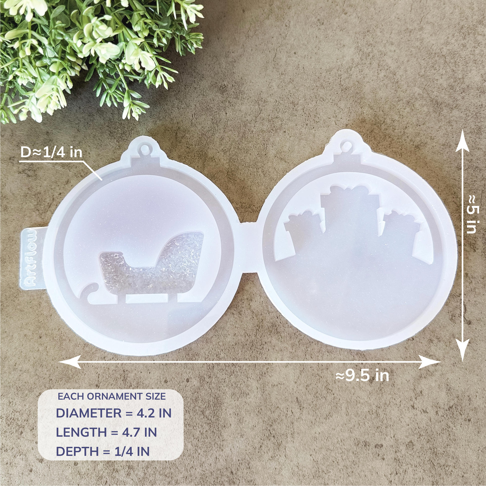 Christmas Silicone Ornament Mold For Resin