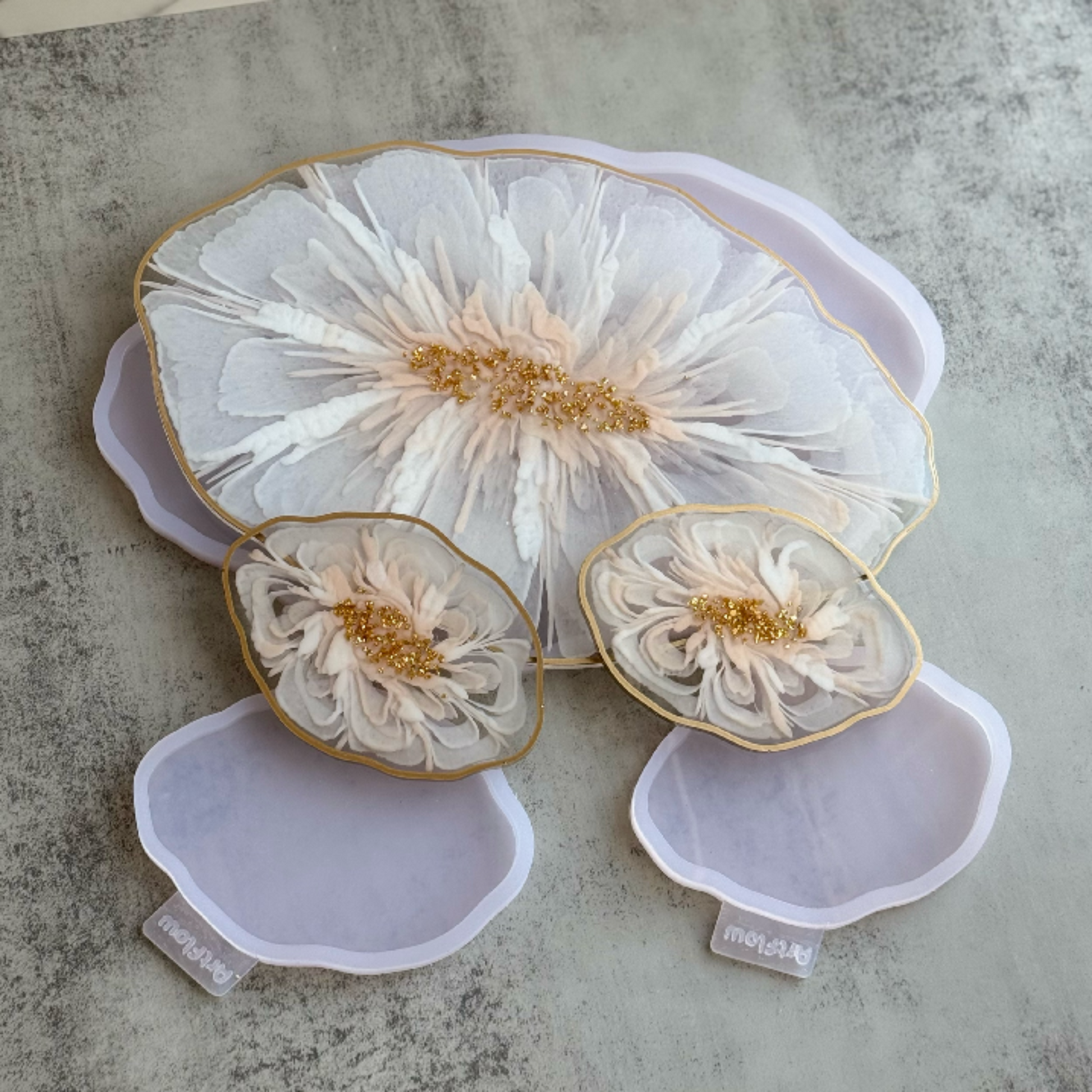 Geode Oval Tray and Coster Silicone Mold For Resin