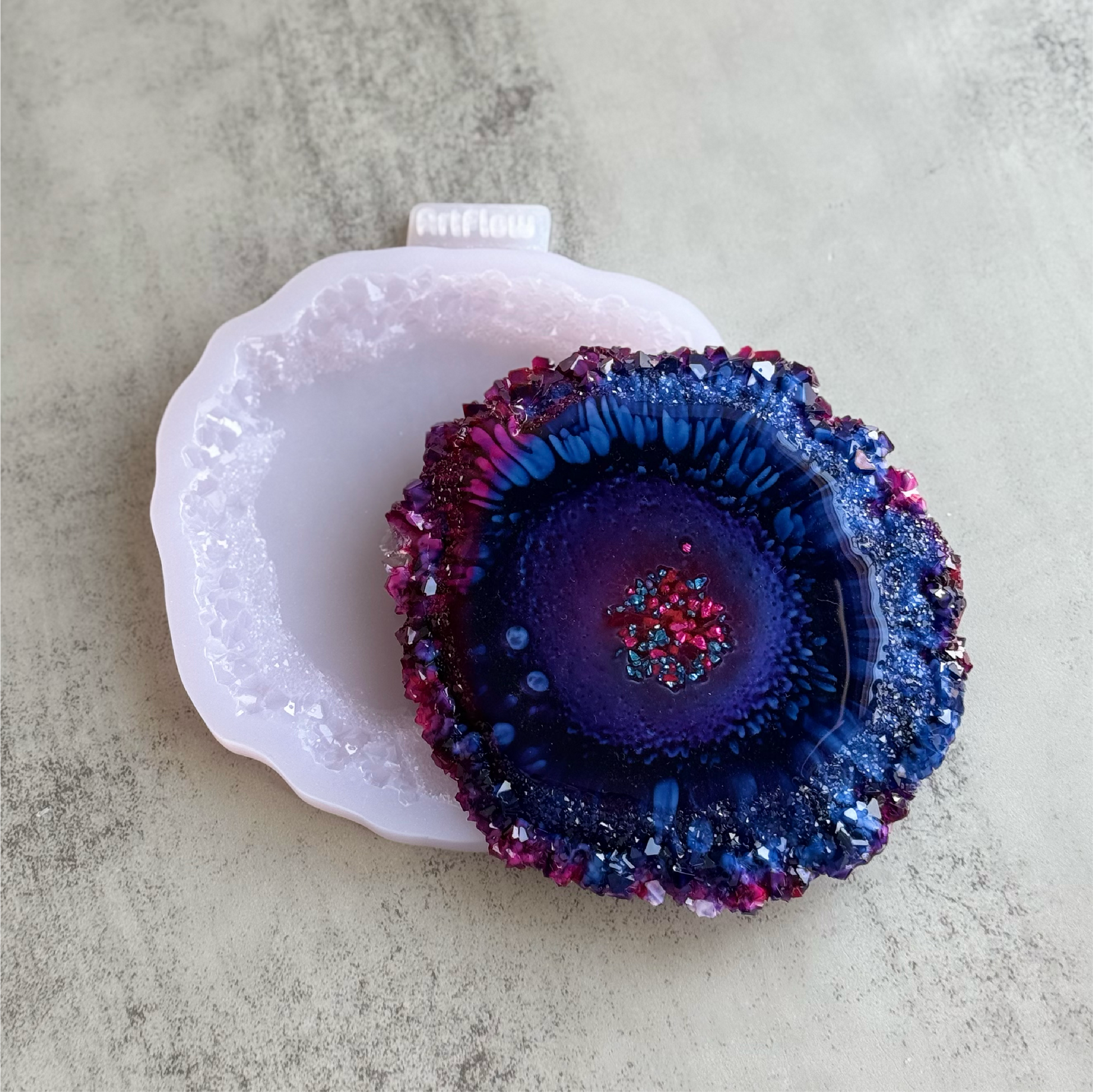 Crystal Edge Coaster Silicone Mold For Resin