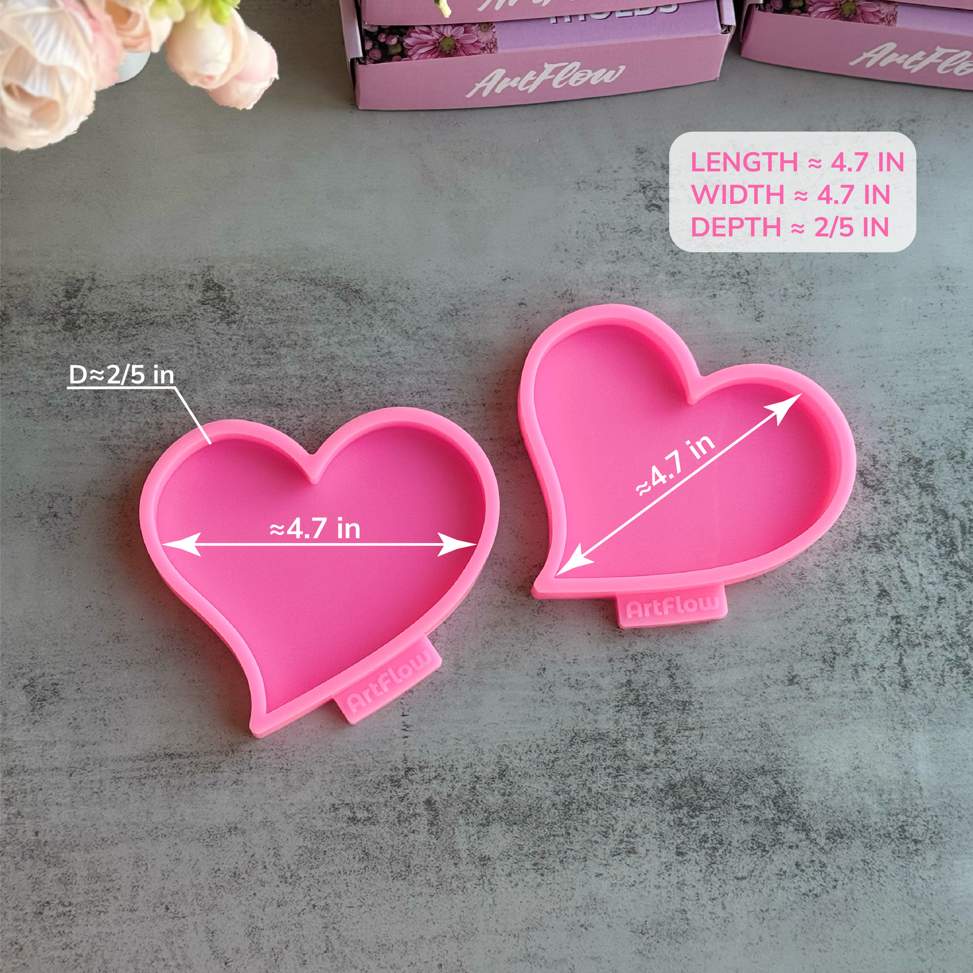 Heart Coaster Silicone Mold For Resin
